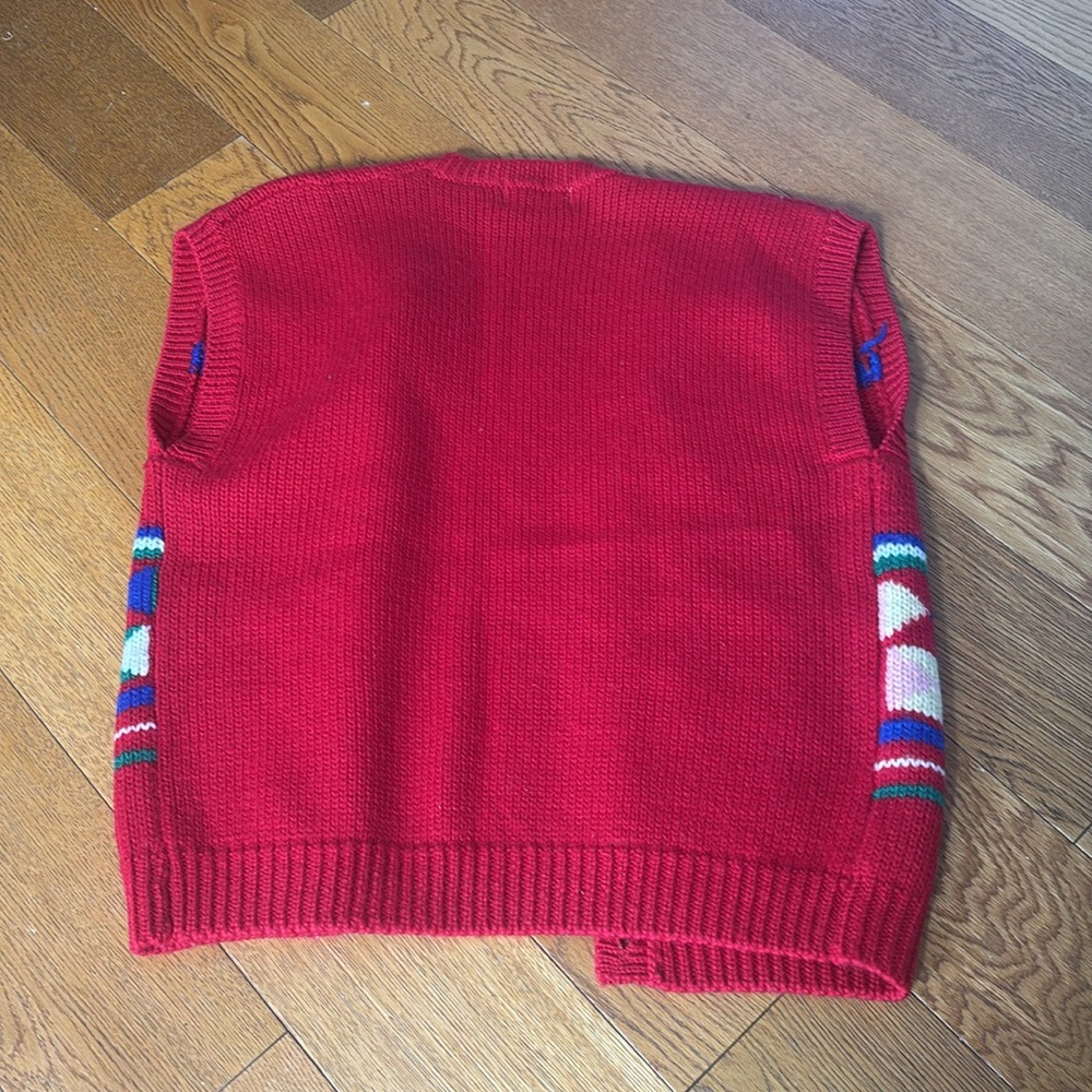 Breech Medium 100% Wool
Geometric Pattern Red Swe… - image 5